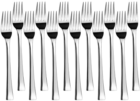 Lacor - JAY - 11049002 - Pack de 12 Tenedores de Mesa, Colección Vanity | En acero inoxidable, para un uso práctico y profesional en cocina; ideal para cocina profesional y uso diario en casa