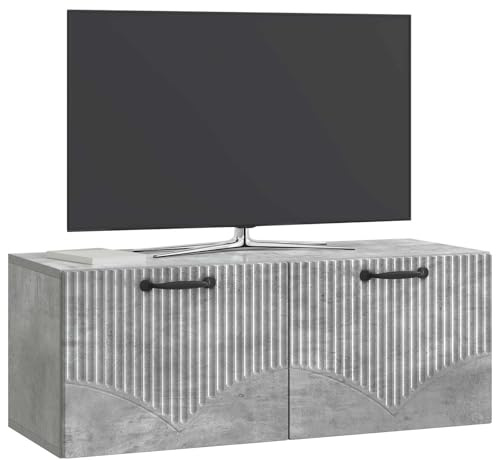 vidaXL Wandmontierter TV-Schrank Betongrau 78,5 x 31 x 30 cm, Moderner Wohnbereich, Rechteckiger Wandschrank, Viel Stauraum, Schlichtes Design für die Haushaltsorganisation