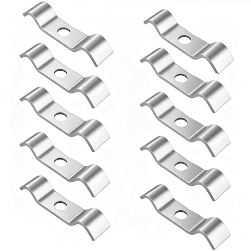 Starres Rohrträgerband - 10er Set, robuste, verstellbare starre Schelle | Trägerband aus Edelstahl,für Installation, Befestigung und Halt von Rohren im Haus, Bad und WC