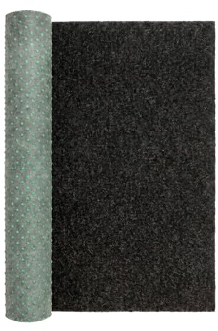 Mazovia Kunstrasen Balkon 100x100cm 4mm Anthrazit Wetterfest Rutschfest | Kunstrasenteppich für Terrasse Pflegeleicht UV-Beständig Tierfreundlich Robust Wasserabweisend Realistisch Verkauf pro Meter