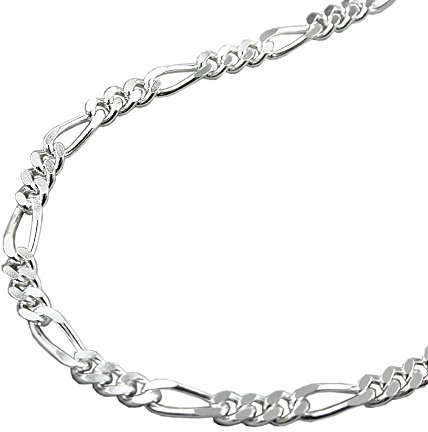 Gallay Armband Figaro 2x diamantiert Silber 925 19 cm
