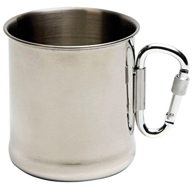 Bo-Camp - Gobelet - Avec mousqueton - 300 ml - Inox