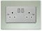 Focus Plastics DOUBLE LIGHT SWITCH SOCKET COLOURED ACRYLIC SURROUND FINGER PLATE - BUY 2 GET EXTRA 1 FREE (10 COLOURS) … (Green Tint/Glass Effect)