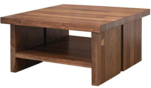 MASSIVMOEBEL24.DE Sheesham Massivholz Couchtisch 90x90cm Palisander Möbel Sydney #120