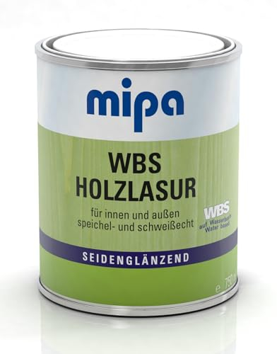 Mipa WBS Holzlasur, Holzschutzlasur, für Holzverkleidungen + Zäune, 1055 treibholz, 750 ml