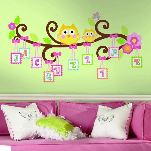 RoomMates RMK2079GM Happi Scroll Giant Stickers, Reusable, Twig and Owls, Multi-Colour, 111.76 cm, 60.96 cm