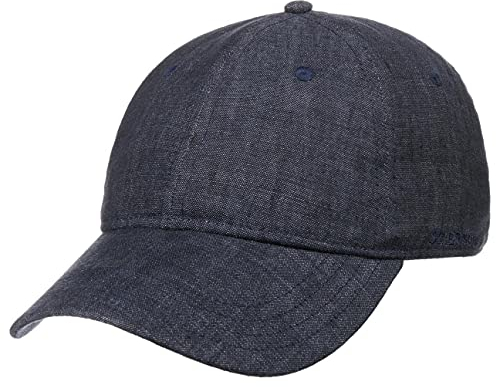 Stetson Sydell Leinen Baseballcap Damen/Herren - Basecap aus Leinen - Leinencap gefüttert - Sommercap größenverstellbar - Cap mit UV-Schutz 40 - Frühling/Sommer anthrazit-meliert M (56-57 cm)