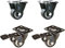 Pro-Lift-Werkzeuge Set 2 x Bockrollen + 2 x Lenkrollen gebremst je 45 kg Durchmesser 40 mm Gummirollenbelag Möbelrollen Bremse Transportrollen 4x Rollen