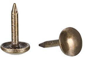 sourcing map Upholstery Nails Tacks 6mm Dia 8mm Height Retro Round Thumb Push Pins Bronze Tone for Furniture Sofa Headboards, 200 Pcs