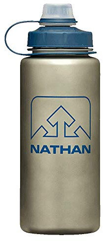 Nathan Sports LittleShot 750 ml Sportdüse, BPA-freie Wasserflasche mit Gurt, wiederverwendbare Wasserflasche, tragbare Wasserflasche, blau, rosa, grau, glitzernd und transparent