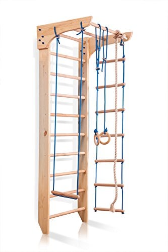 Sprossenwand, Klettergerüst Kinder-2-240 Turnwand, Gym, Indoor Sportgerät, Kletterwand, Holz, Kinder, Klimmstange
