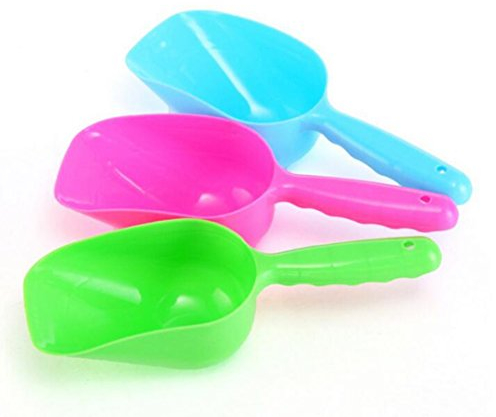 Upstore Lot de 3 pelles en plastique multifonction pour nourriture pour animaux de compagnie Couleur bonbon Couleur aléatoire