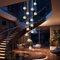 KJLARS Lustre Moderne En Cristal Pendentif Lumière LED Goutte De Pluie Suspendus Lumières Haut Plafonnier Luminaire pour Salon Salle À Manger Couloir Hall Escalier G4 Ampoules (14 lumières-carré)