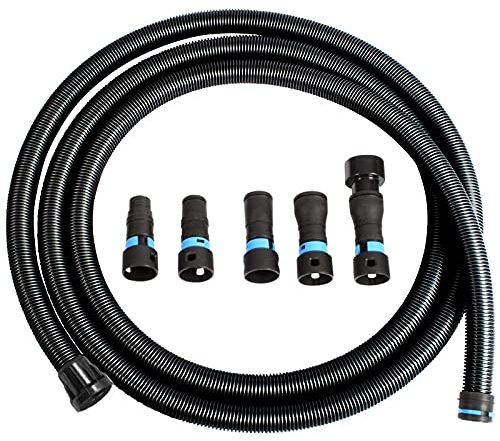 Cen-Tec Systems Quick Click 6m Numatic Hose 5-Piece Adaptor Set Collection | For home and shop vacuums. Dust collection adaptor set fits standard power tools.