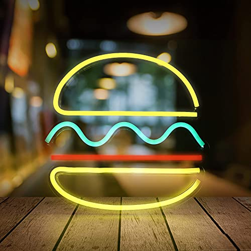 LED Neonlicht Zeichen Burger Leuchtreklamen Sign Light Hängende Neonlichter Betrieben von USB für Home Bar Bier Fenster Shop Zimmer Puby Deko Licht