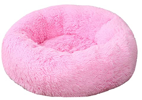 Katzen-Hundebett Flauschiger Plüsch Cosy Donut-Form Hundekorb Haustierbett Hundebett Katzenbett,Rund Selbstwarmer Kuschelzwinger Sofa Katzenkissen Pet Bolster Bett Schlafsack für Katzen und Hunde