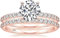 925 Sterling Silber Ring Set mit Funkelnden Steinen in Echtsilber Ringe Eheringe für Frauen, Damen Verlobungsringe Damenring Strahlender Stein Eternity (58, Rosegold)