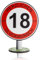 DARO Design - Verkehrsschild 18 Jahre Herzlichen Glückwunsch - 20cm Groß - Verkehrszeichen Geburtstag, Jubiläum, Schild, Holz