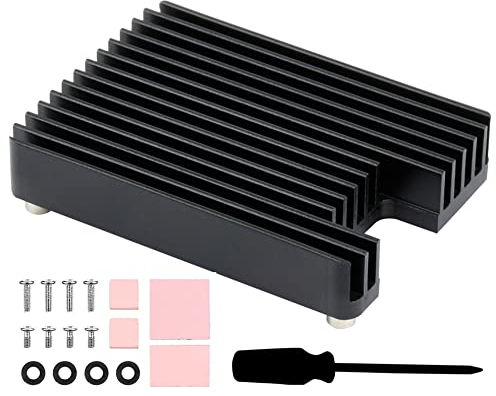Waveshare Kühlkörper für Raspberry Pi Compute Module 4 CM4, Aluminium Heatsink mit Antennenkerbe, Korrosion/Oxidationsbeständig, Bessere Wärmeableitung