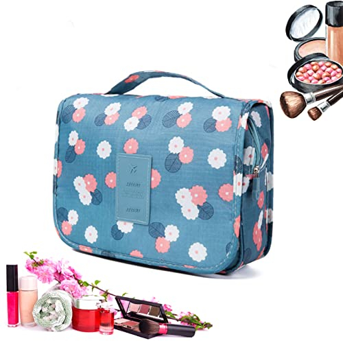 Kulturbeutel, 1Pcs Kulturtasche zum Aufhängen, Waschtasche Wasserdicht mit Haken für Zuhause, Workout Dusche, Wochenendausflüge, Schwimmen, Camping, Wandern Blau