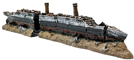 M2cbridge Antique Roman Column Ruins European Castle Aquarium Decorations Fish Tank Hideout Rocks(Titanic Shipwreck)