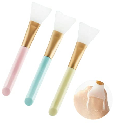 Face Mask Brush 3Pcs Silicone Face Mask Brushes, Soft Silicone Applicator Brush, Silicone Mask Brushes Beauty Tool Facial Applicator Brushes for Applying Mud Body Lotion or Mixed Mask