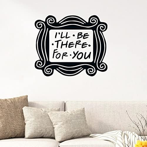 Friends TV Show Vinyl Wall Sticker Decals;Quote Decal Living Room Wall Decor Mural Art Decal-QT649-Black,Width of 24cm