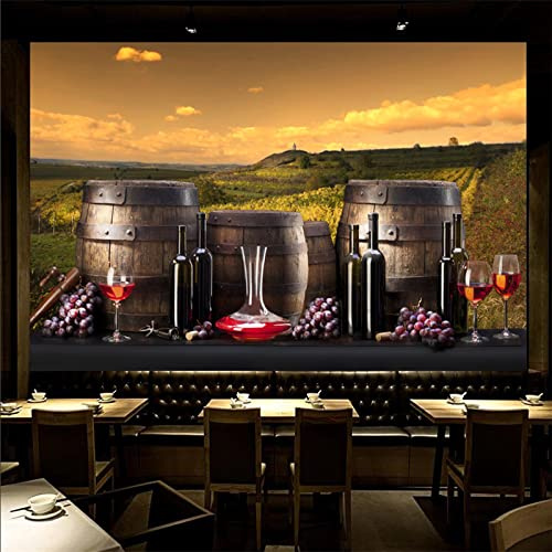 XLMING Wine and Vineyards 3D Portrait Wallpaper Wine Sales Centre Supermarket Winery Industrial Decorative Mural Wallpaper 3D-300cm×210cm