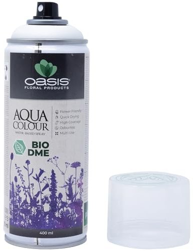 Flowerbox Pintura en aerosol OASIS Aqua Colour Spray blanco, 400 ml, mate mate para exterior e interior