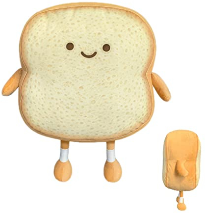 Whcctl Toast Sofakissen, Lustiges Toastkissen 18cm, Brot Kissen Kissen, lustiges Toastkissen, Brot Kissen Wohnkultur, Brot Form Plüsch Kissen, Vakuumverpackung, für Schlafzimmer Dekor