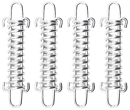 IOSPKKIO® 4 Stück 304 Edelstahl Rostfreie Spannfedern für Campingzelt - Edelstahl Winddicht Seilspanner & Befestigungszubehör für die Ersatzfeder der Hundeleine Geeignet