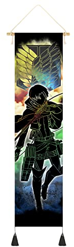 CosplayStudio Großes Attack on Titan Rollbild | Shingeki no Kyojin Kakemono | Wandposter 130x33cm | Levi Ackerman