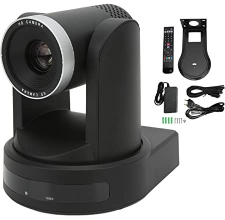 Winzige PTZ-Webcam, 10-Fach Optische Zoomkamera PTZ, HD 1080P-Videokonferenzkamerasystem, HDMI SDI IP-Ausgang, Webcam für Online-Meeting-Live-Streaming (EU-Stecker)