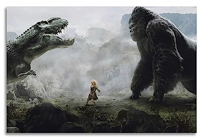 Filmposter King Kong und Godzilla Poster, dekorative Malerei, Leinwand, 60 x 90 cm