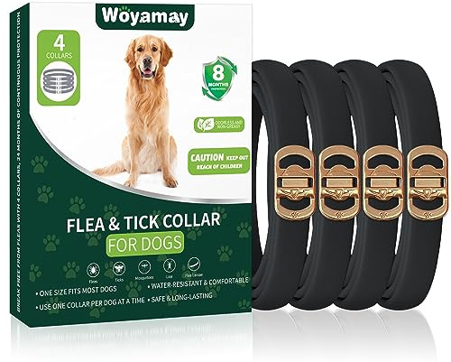Woyamay 4 Pack Flea Collar for Dogs, Flea and Tick Prevention for Dogs