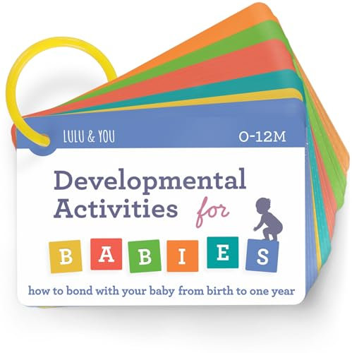 Lulu & You Baby-Aktivitätskarten – Spielideen mit Fokus auf die Entwicklung und Stimulation des Babys – Aktivitäten für Neugeborene von der Geburt bis 1 Jahr – 0–12 Monate altes Baby Must Haves –