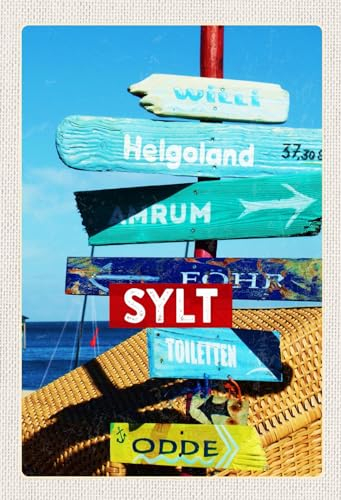 AGDeko® Blechschild Sylt Insel Deutschland Helgoland Reisen Urlaub Touristik Größe 30x20 cm
