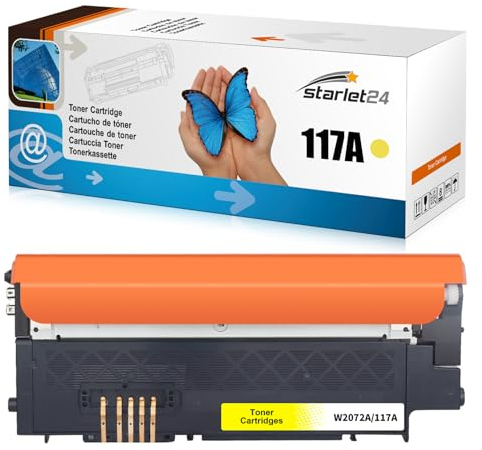 Starlet24 1x 117A Toner Gelb Kompatibel für HP 117A Gelb Toner Set als Ersatz für Color Laser MFP 178nwg 179fwg 179fnw 150nw 150a 178nw, W2072A, 117A Yellow