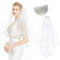 YOFASEN Brautschleier - Hochzeit Brautschleier mit Kamm Hochzeit Kurzer Schleier Brautschleier Tüll Elegante Brautschleier Hochzeit Zubehör für Hochzeit Kostümpartys Rollenspiele Fotografie