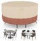 COSTWAY Housse pour Table de Jardin Ronde de 183 cm, Housse Protection de Meubles de Patio avec Bouches d'Aération Boucles et Cordons de Serrage, Résistance aux Intempéries (Beige+Marron)