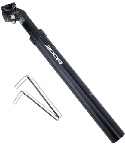 Yongness Tige de Selle à Ressort en Aluminium, Longueur 350mm, diamètre 31,6mm,Tige de Selle de vélo avec Suspension,adaptée aux vélos électriques,VTT,vélos de Ville (Noir)