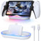 FASTSNAIL Soporte de carga para reproductor remoto PS Portal, estación de carga portátil con 14 modos de luz RGB y cable tipo C, accesorios de soporte de base de carga para consola PlayStation 5
