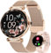 Fitonme Smartwatch Damen mit Telefonfunktion 1,19 Zoll AMOLED-Display, IP68 Wasserdicht Sportuhr Armbanduhr mit Schlafmonitor Pulsuhr SpO2 Blutdruckmessung Schrittzähler für Android iOS Roségold