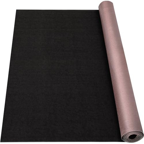 Grefinity Marine Carpet,6 FT x 14 FT Black Indoor Outdoor Carpet 0.2 Thick with Water-Proof TPE Backing, Non-Slide for Home, Patio, Porch, Deck