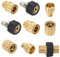 STYDDI 9 Pieces Quick Connect Pressure Washer Adapters, Power Washer Hose Brass Quick Release Coupling Fitting, M22-14mm Thread Swivel to 3/8'' Quick Connect, 3/4 GHT Thread to Quick Release