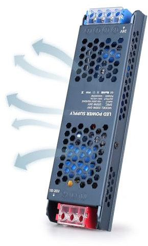 YOODI Transformador 220V a 24V, 100W 8,3A Controlador LED de Voltaje Constante AC 220V a 24V Fuente de Alimentacion, Ultrafino LED Driver para Tira LED Bombillas Luces de Interior