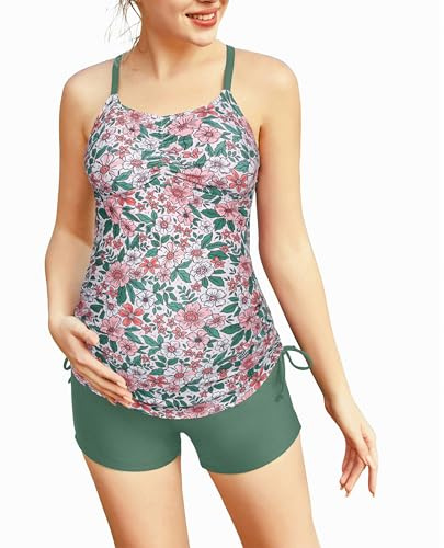Maacie Maillot De Bain Deux Pièces De Maternité Maillot De Bain Dos Nu Plissé