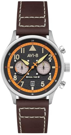 AVI-8 Hawker Hurricane Herren-Chronograph, 43,5 mm, Imperial War Museums Edition, Lederarmband, AV-Imperial, Kensington