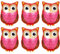 YUNHENTONG Folienballon Eule,6 PCS Eulen ballons,Owl Ballon,Luftballon Tiere,Folienballon Waldtiere,Dschungel Tierballons,Waldtiere Ballon für Kinder Geburtstag Party Deko Geschenk