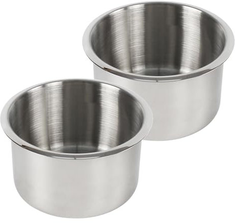 WPWSDWMX Getränkehalter aus Edelstahl für Wohnmobiltische, 2 Getränkehalter, Wandklapptisch Tischaschenbecher, Einstecken, Silber, für Schreibtische und Boote, Wohnmobile, Autos, Lastwagen(10.2cm)